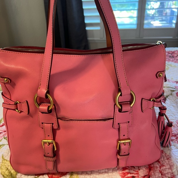 Dooney & Bourke Pink Leather Tote Bag - Picture 4 of 14